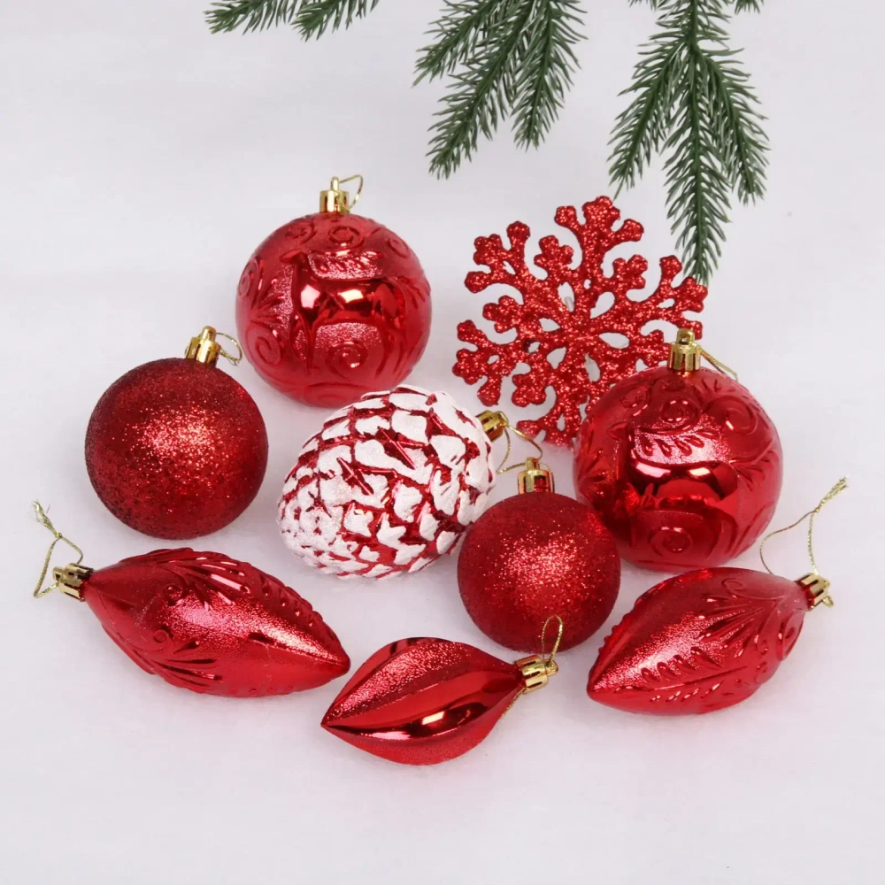 Набор украшений «Рождество» (26 предметов), красный