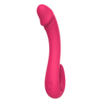 Розовый изогнутый вибромассажер-реалистик 19,4см I-Moon MY-248