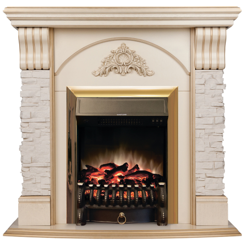 Каминокомплект Real Flame Athena WT с очагом Fobos Lux Brass