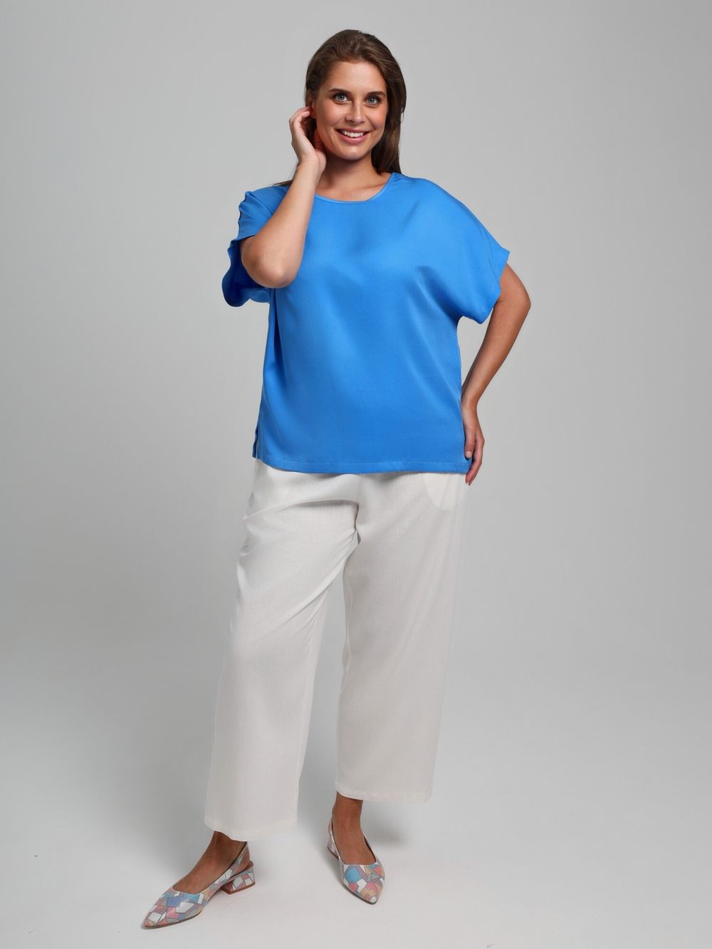 Блузка Летний драйв-4 Виотекс ГОЛУБОЙ