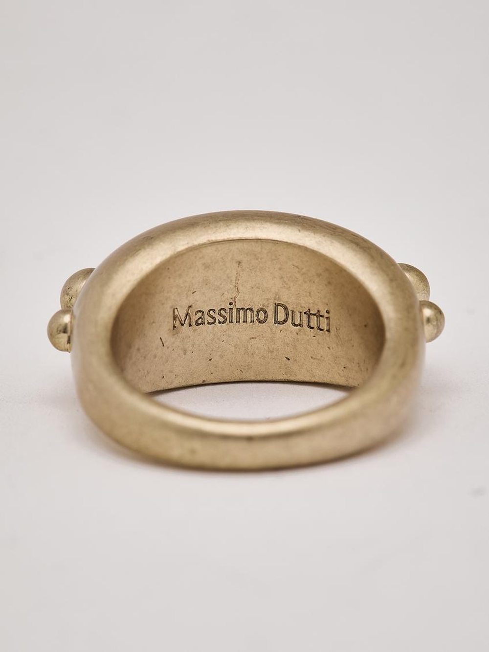 Massimo Dutti Кольцо с круглыми деталями, золотистый