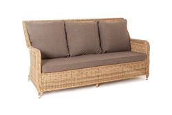 "Гляссе" диван трехместный из искусственного ротанга, цвет соломенный