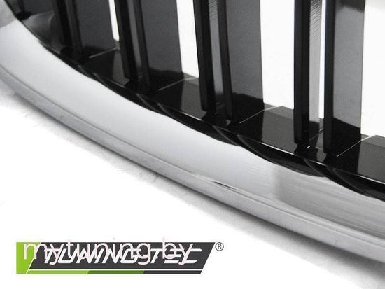 Решетки радиатора для BMW 5 F10 / F11 (10-16) черные глянцевые с хром окантовкой в стиле M5