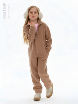 Теплый флисовый комбинезон с карманами