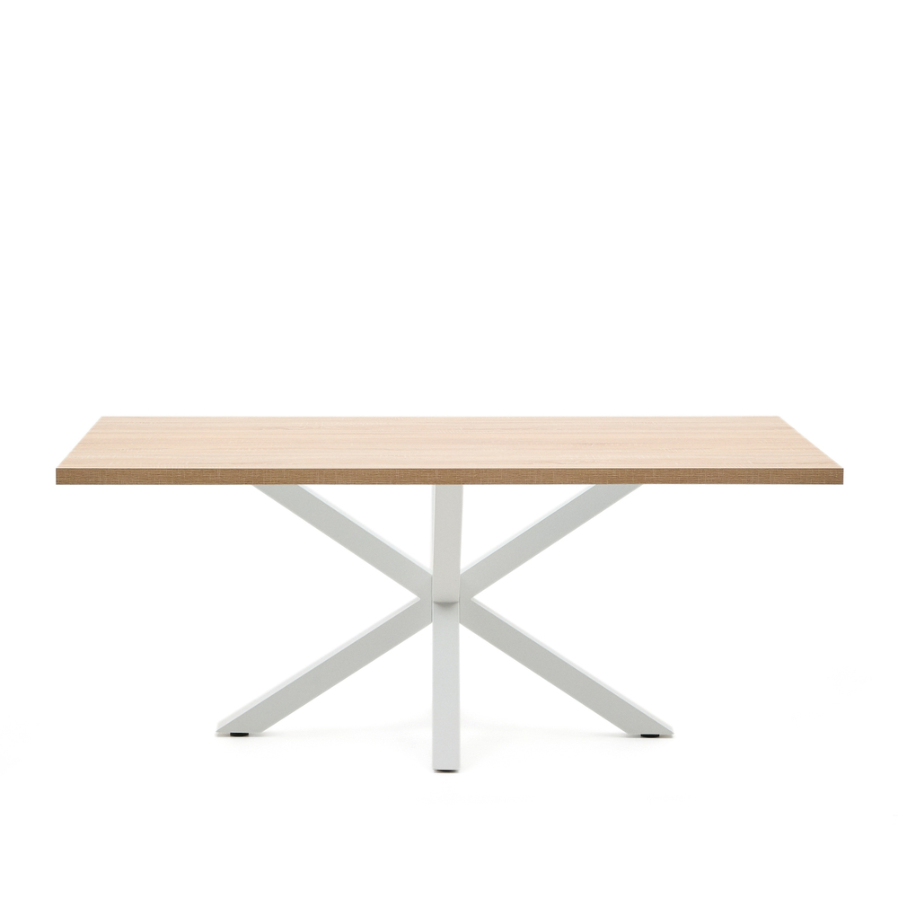 Стол Arya деревянный с белыми стальными ножками 200x100