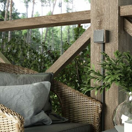 Выключатель одноклавишный влагозащищенный Gallant (графит рифленый)