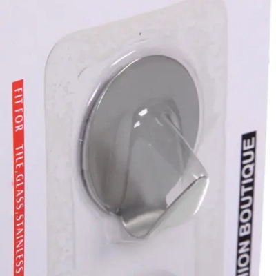 Крючки в наборе 2шт из нержавеющей стали на липкой основе «БАСТОФ», форма круг, нагрузка 2кг/3,5см