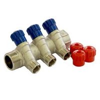 Коллектор с регулируемыми вентилями 3/4" 3 выхода 1/2" НР HLV