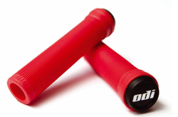 Грипсы ODI Soft Longneck F01SLBR ярко-красные, с пластиковыми грипстопами, БЕЗ ФЛАНЦЕВ, 135мм.