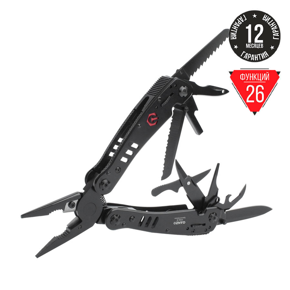 Мультитул Ganzo G302-Н (26 в 1) серый