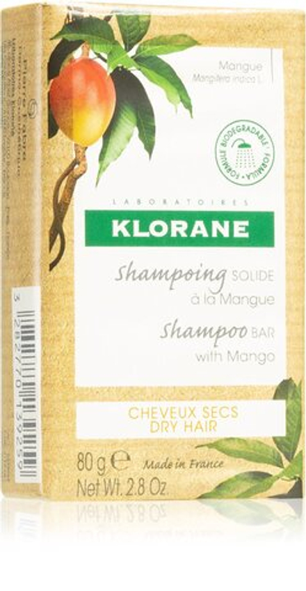 Klorane Mango - Шампунь-бар для питания и блеска /   80  g  / GTIN 3282770139259