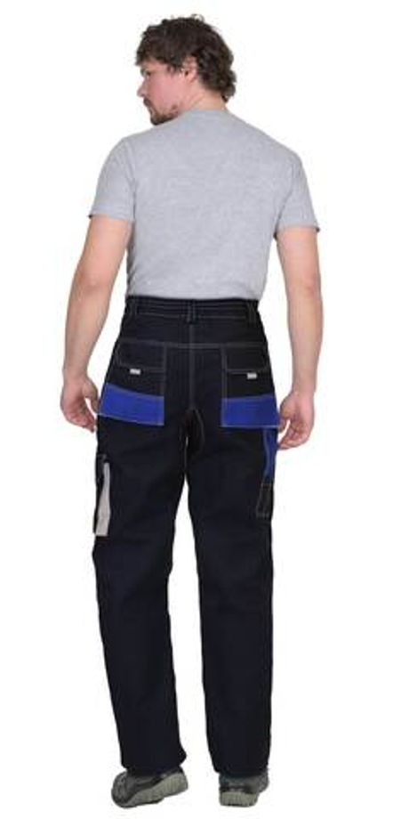 Брюки "Двин" синие с васильковым и молочной отделкой