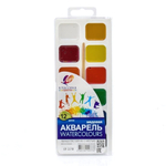 Акварель медовая "Классика" 12 цветов, с кистью, пластик (Луч)