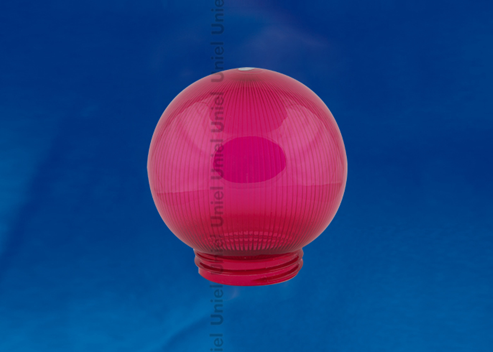 UFP-P150A RED Рассеиватель призматический (с насечками) в форме шара для садово-парковых светильников. Диаметр - 150мм. Тип соединения с крепежным элементом - резьбовой. Материал - САН-пластик. Цвет - красный. TM Uniel