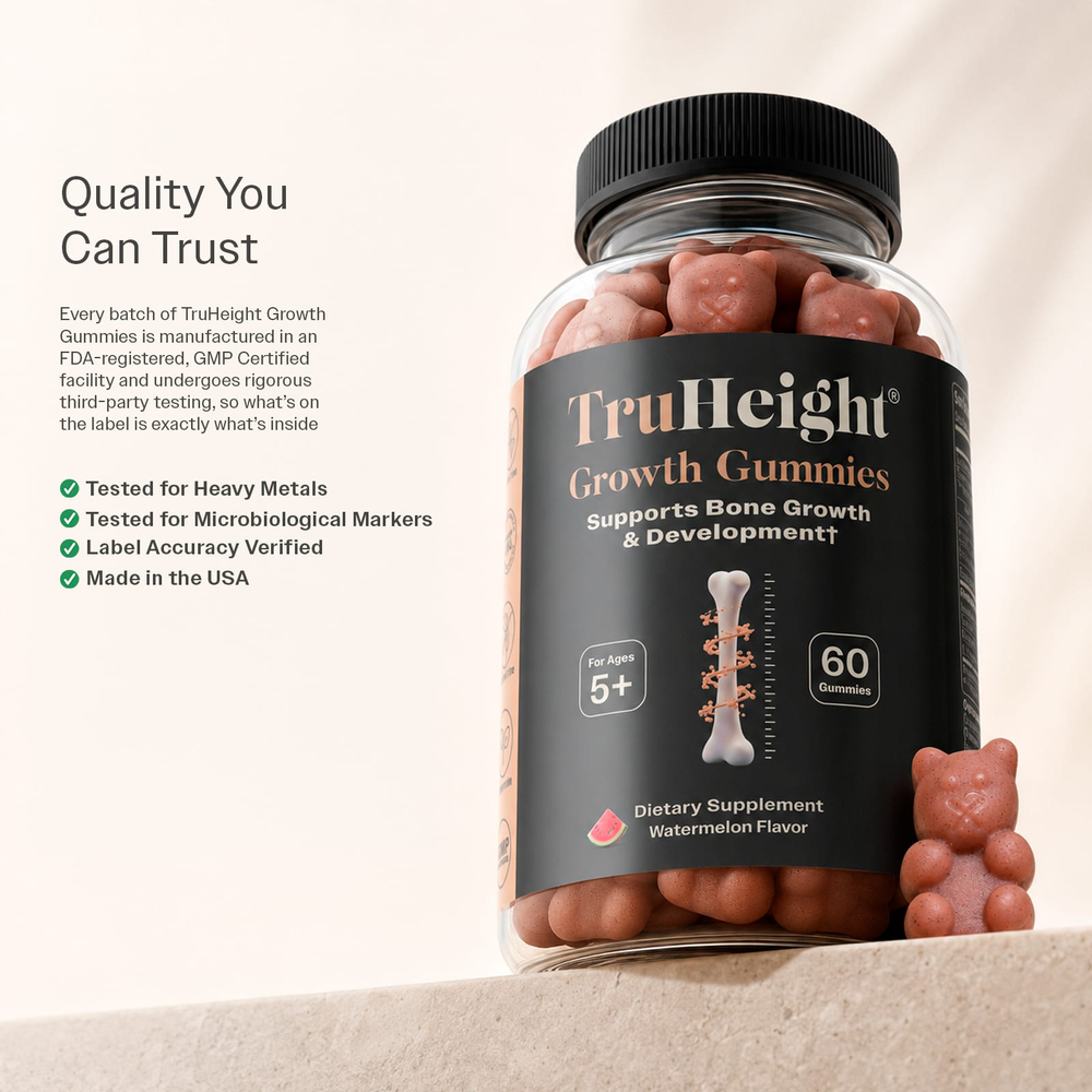 TruHeight, Growth Gummies, мультивитамины, для детей от 5 лет, со вкусом арбуза, 60 жевательных таблеток