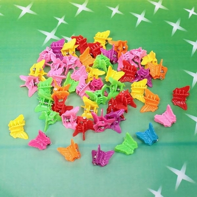 Заколка краб для волос детские в пакете 50шт "Collection Boom - Бабочки", цвет микс (JINRE TRAVEL)