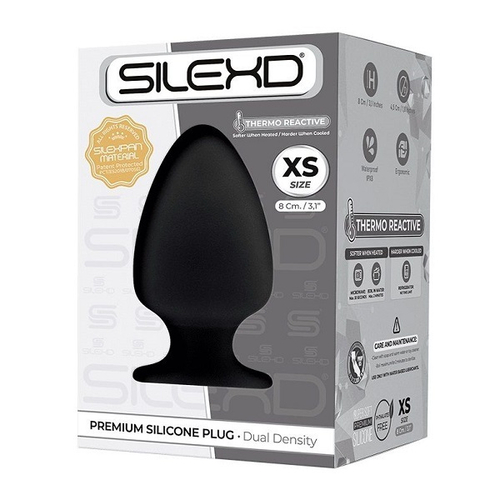 Черная анальная пробка 8см SilexD Premium Silicone Plug Size XS Model 1