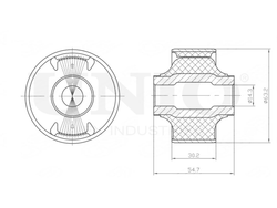 Сайлентблок задний переднего нижнего рычага UNIO RMP-20515
