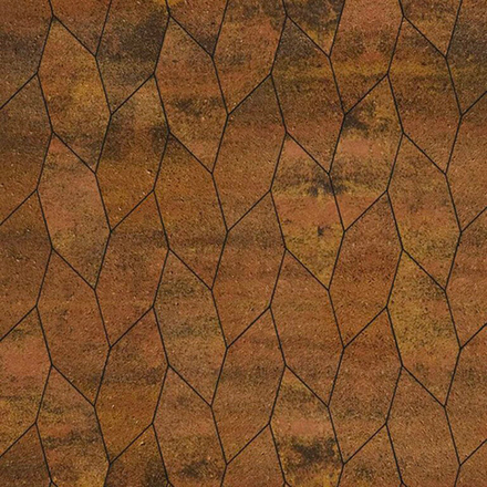 Тротуарная плитка СКОШЕННЫЙ ШЕСТИУГОЛЬНИК - Листопад гладкий Саванна