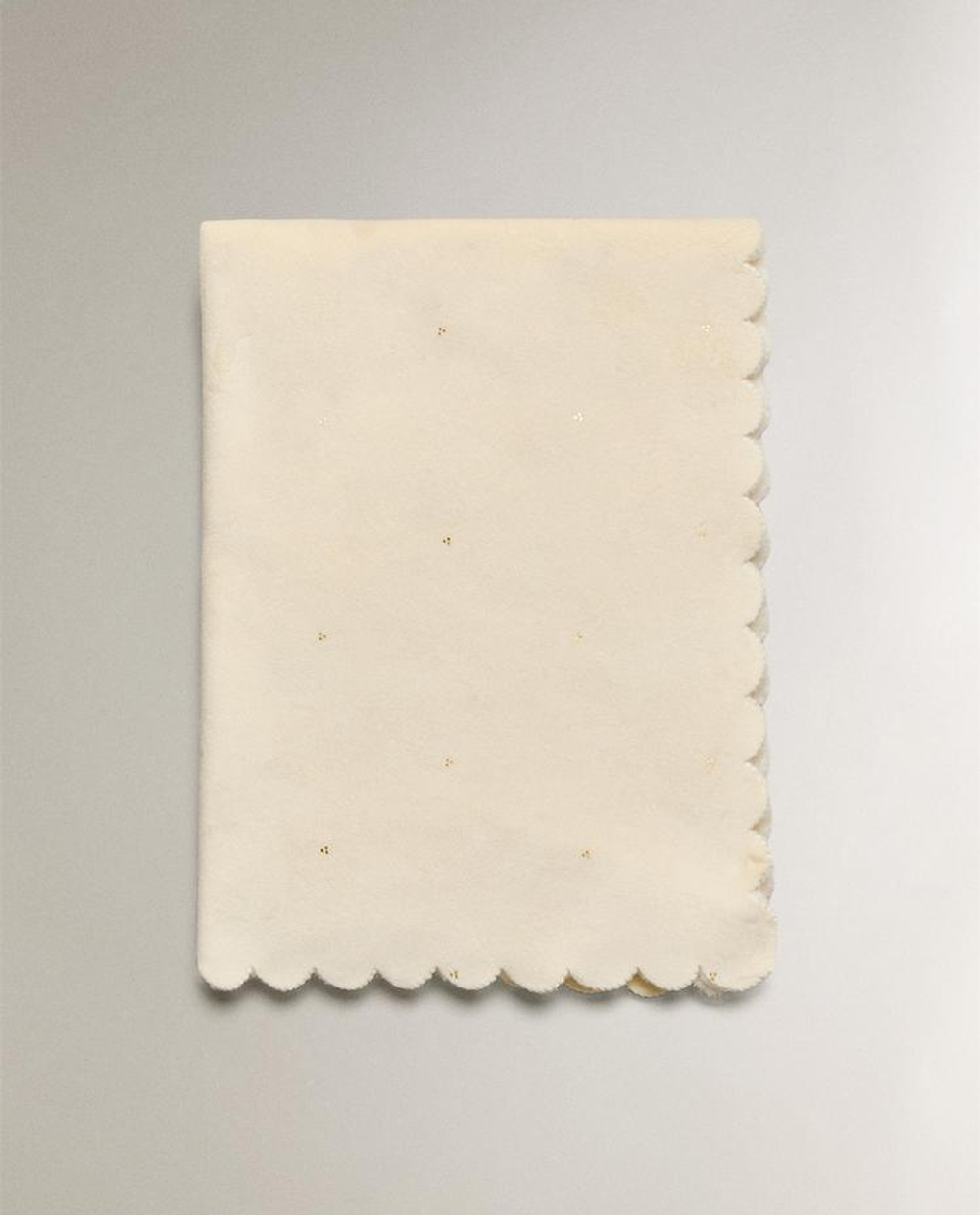 ZARA HOME ДЕТСКИЙ ФЛИСОВЫЙ ПЛЕД С ВЫШИВКОЙ, КРЕМОВЫЙ