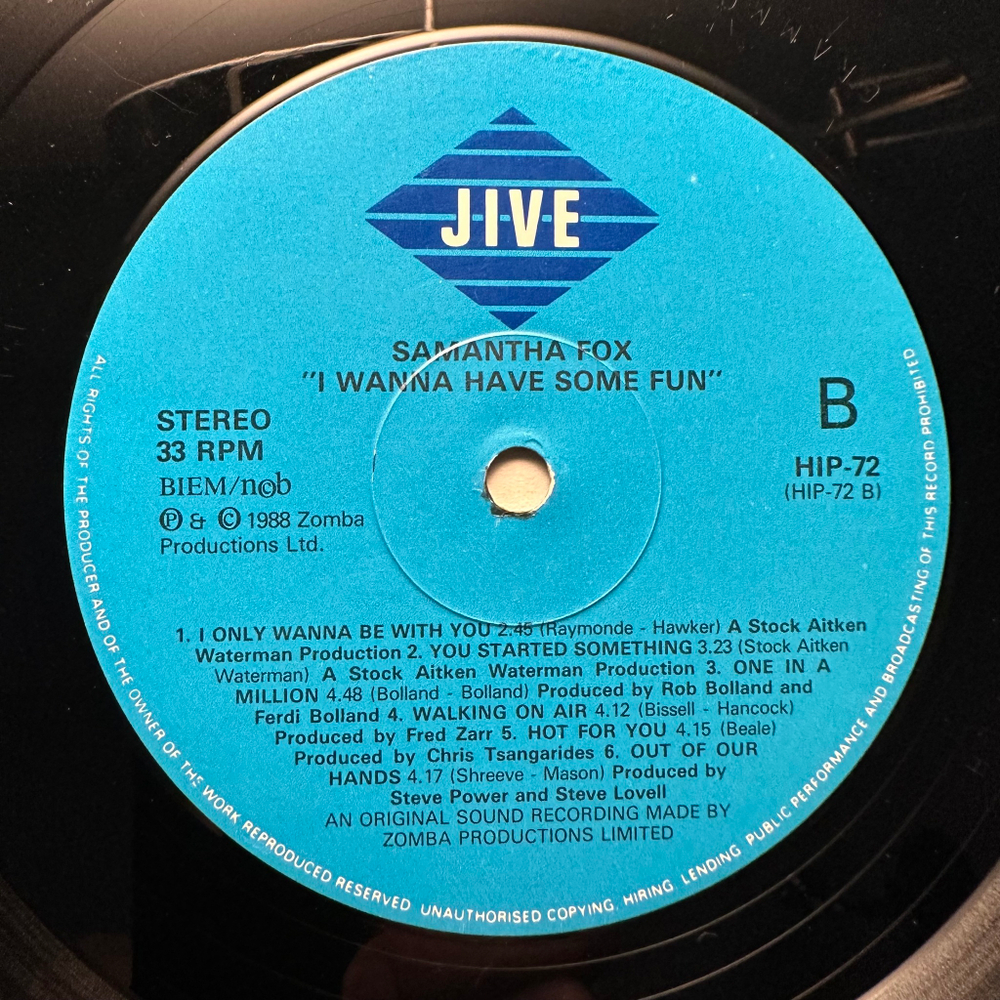 Samantha Fox - I Wanna Have Some Fun (Скандинавия 1988г.)