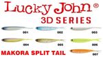 Виброхвост LJ 3D Series Makora Split Tail 4.0in (10 см), цвет 001, 6 шт/уп