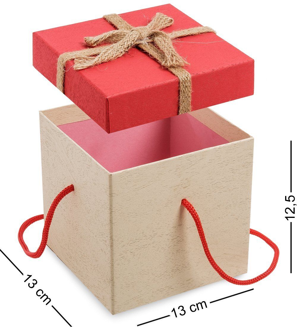 WG-92-B Коробка подарочная «Квадрат» цв.беж./красн.
