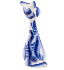ГЛ- 337 Фигурка «Кот-Гарик» (Гжельский фарфор)
