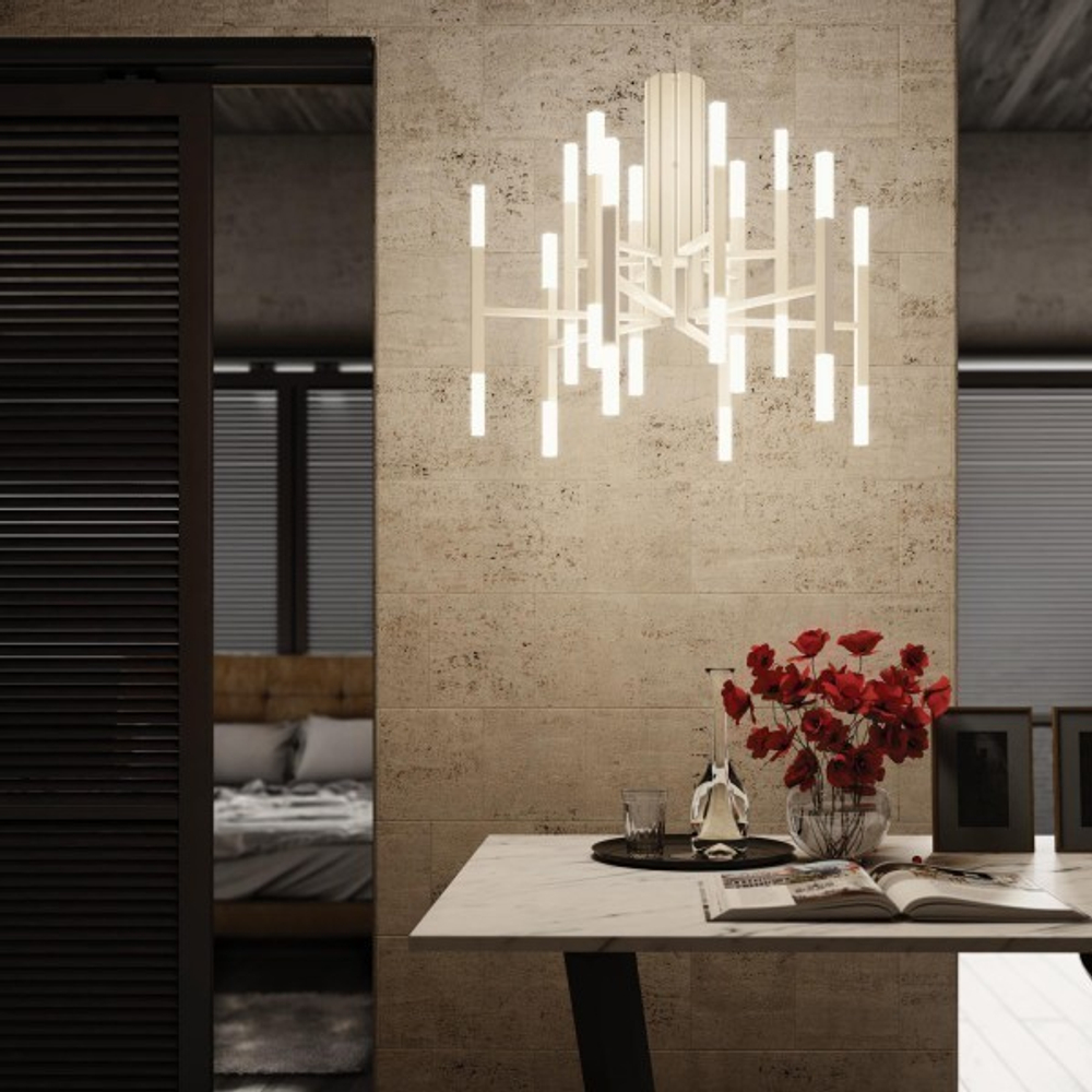 Pendant design lamp  THE LIGHT by Alma 60 lampshades (White)