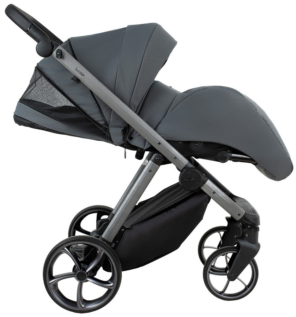 Детская коляска Pituso Sole 3 в 1 с автокреслом Santiso Pro Black PMPT/021 Grey