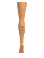 Колготки с цветочным принтом на правой ножке (Размер: S-M-L) (Цвет: бежевый)