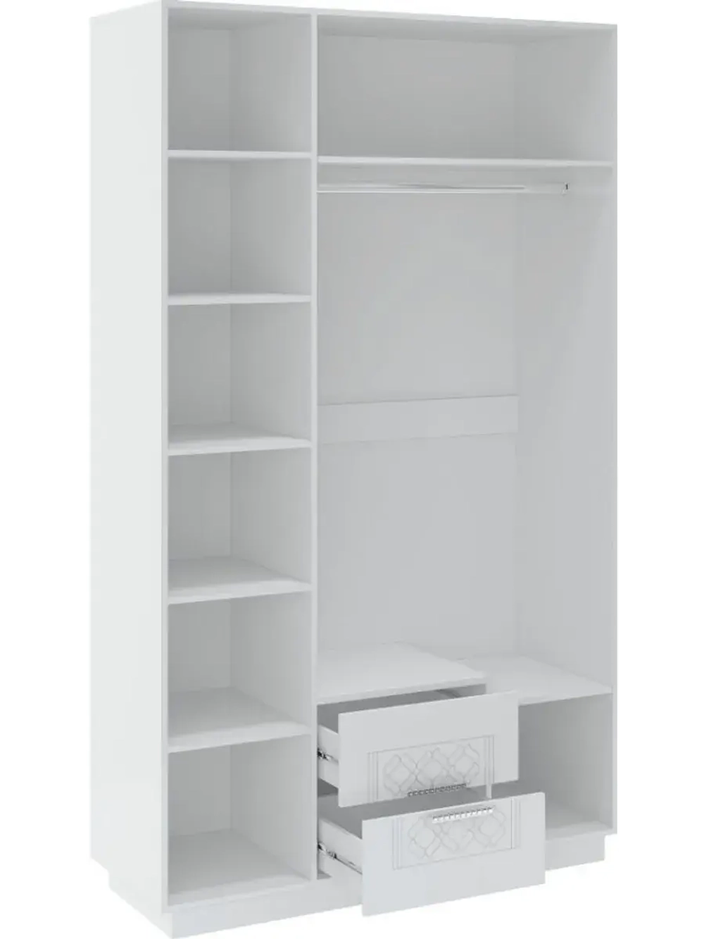 Шкаф для одежды распашной с зеркалом и полками 130х51х222 см