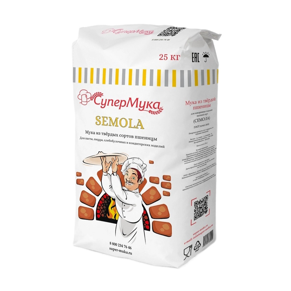 Мука Semola из Твердых Сортов Пшеницы СуперМука 25кг