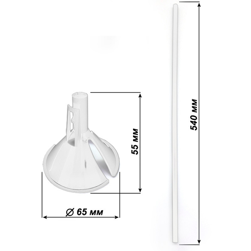Набор палочка+насадка, Макси 54 см, Белый, 40 шт.
