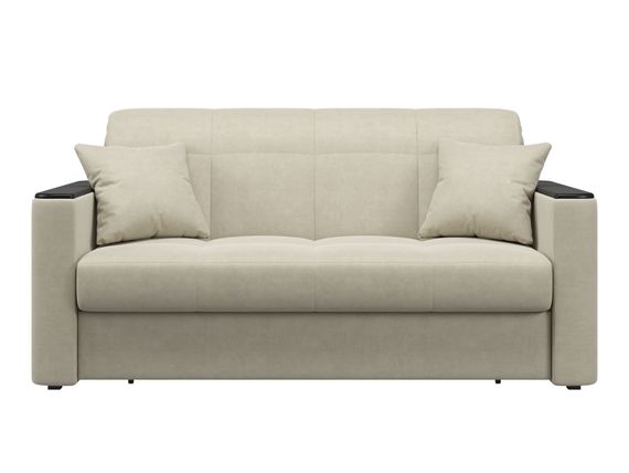 Диван Неаполь 1,2 - Велютто/Velutto  17 бежевый/накладка венге