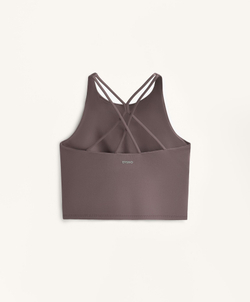 Oysho Майка Comfortlux с чашками и полосками на спине, серо-фиолетовый