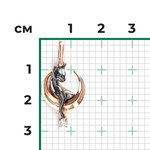 Подвеска «Лунная кошка» из красного золота с фианитом
