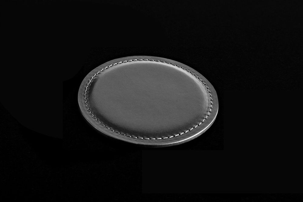 Костер бирдекель LUXE из кожи Full Grain Black