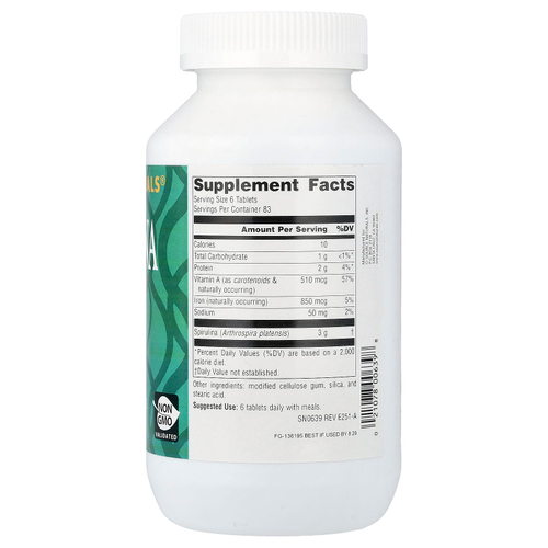 Source Naturals, спирулина, 500 таблеток