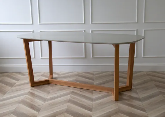 Стол обеденный Cross 2 180*90 см (светло-серый, бук)