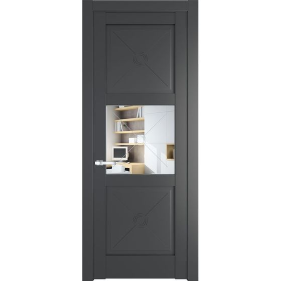 Межкомнатная дверь эмаль Profil Doors 1.4.2PM графит остеклённая