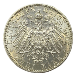 Монета  2 марки Германия ( Империя, Баден) 1902