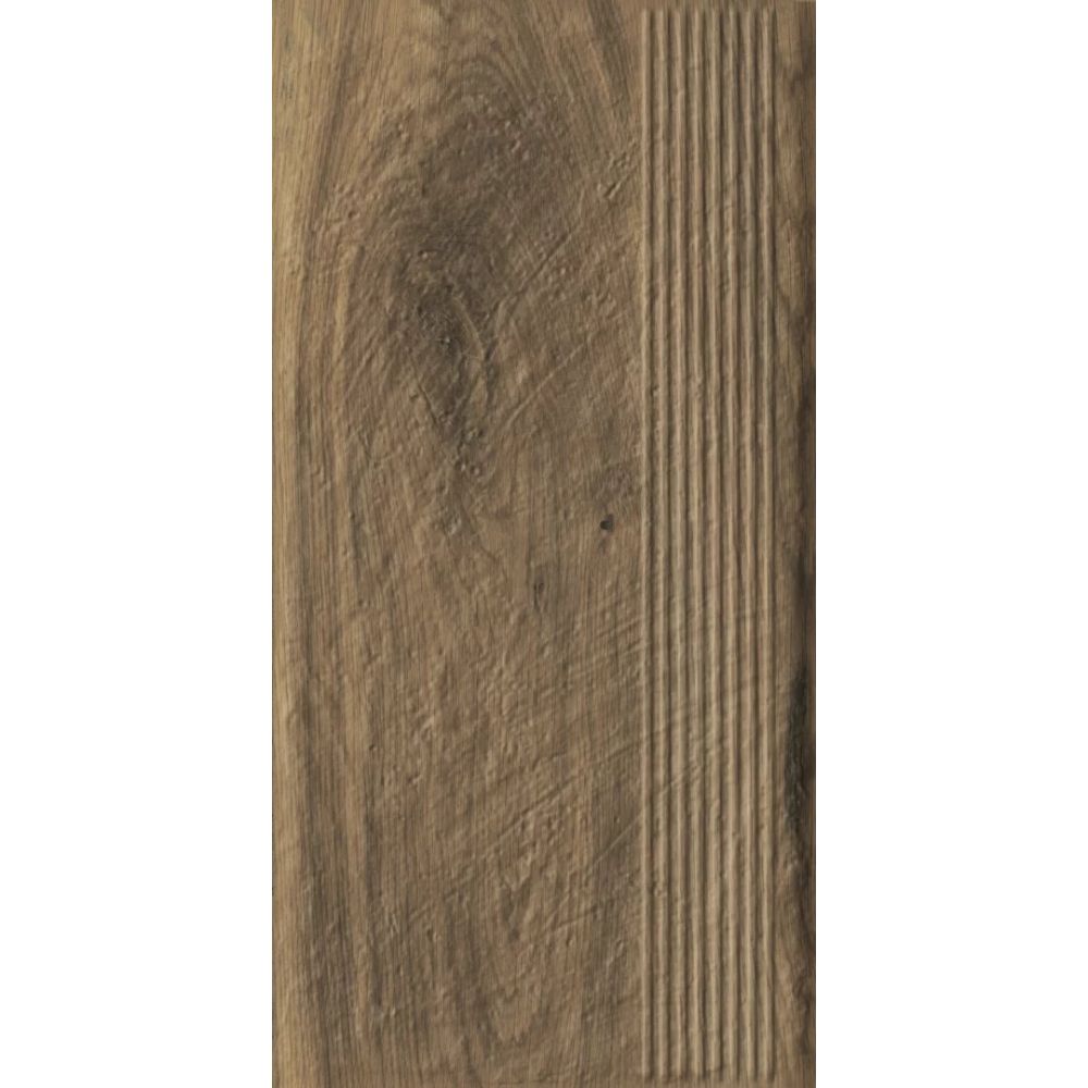 Paradyz Carrizo Wood - Ступень простая структурная с насечками 300x600