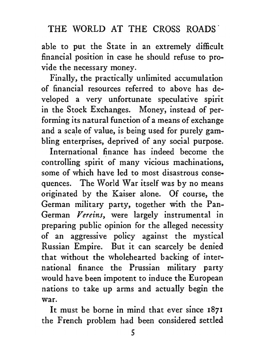 The world at the cross roads | B.L. Brasol