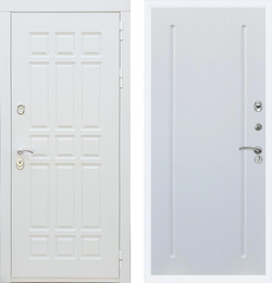 Входная металлическая белая дверь RеX (РЕКС) 8 Силк сноу / ФЛ-68 Силк сноу (белый матовый, без текстуры)
