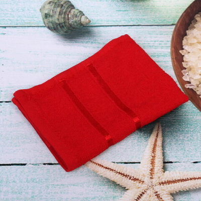 Полотенце махровое 30*30см «LUNA» цвет красный 02050 плотность 360гр/м2