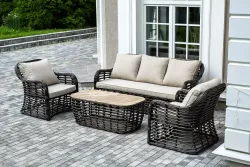 "Ницца" лаунж-зона из искусственного ротанга, цвет бронзовый