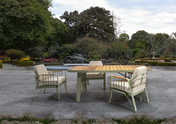 Столовая группа Ocean Dinning Set. Алюминий, ироко. Поставка 45 дней.