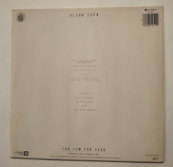 Винтажная виниловая пластинка LP Elton John Too Low For Zero (Germany 1983)