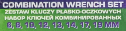 Набор ключей комбинированных 8пр. (6, 8, 10, 12, 13, 14, 17, 19мм) в пласт.держателе Помощник 5086